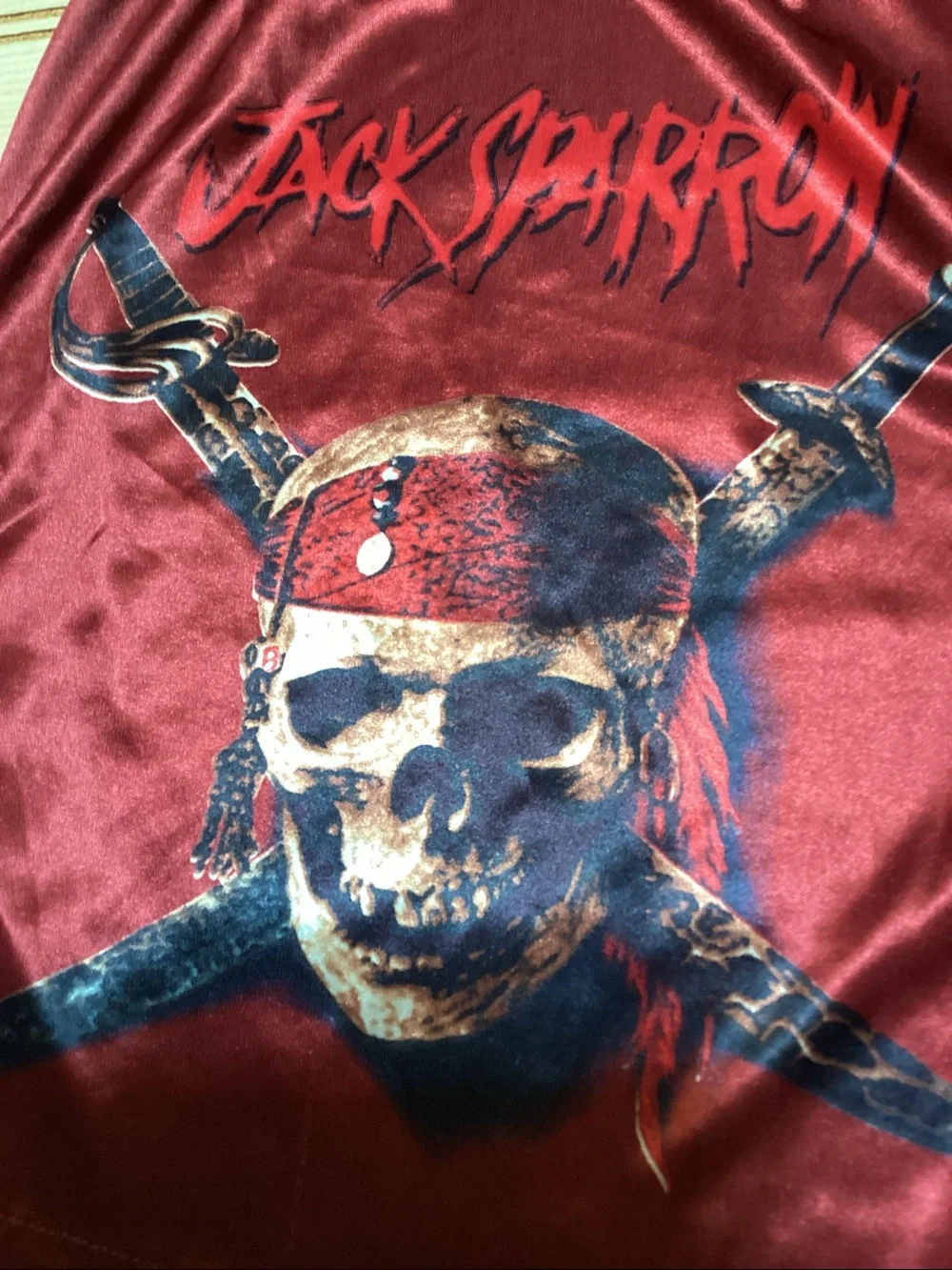 Disney Pirates of the Caribbean Jack Sparrow Men's Burgundy Satin Boxer Shorts